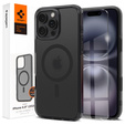 Etui z MagSafe Spigen do iPhone 16 Pro Max, Ultra Hybrid "T", matowe przezroczyste / czarne + Szkło Hartowane 9H