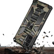 Etui pancerne do Samsung Galaxy A14 4G/5G, z podstawką, Zielone moro