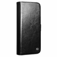 Etui z klapką do iPhone 16 Pro Max, QIALINO Leather Wallet, czarne