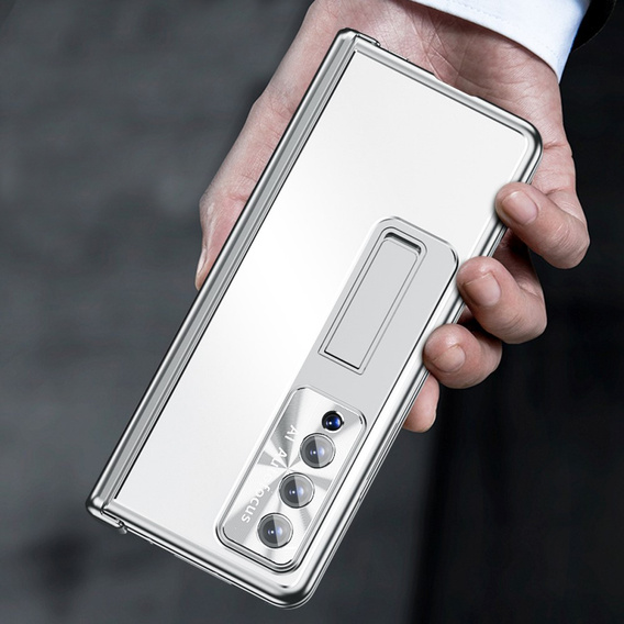 Etui ze szkłem do Samsung Galaxy Z Fold 4 5G, Premium Alloy, Silver