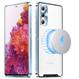 Etui z ochroną aparatu do Samsung Galaxy S20 FE, CamShield MagSafe, przezroczyste / niebieskie