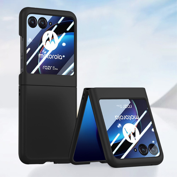 Etui PC Case do Motorola Razr 40 Ultra 5G, ze szkłem na ekran, czarne