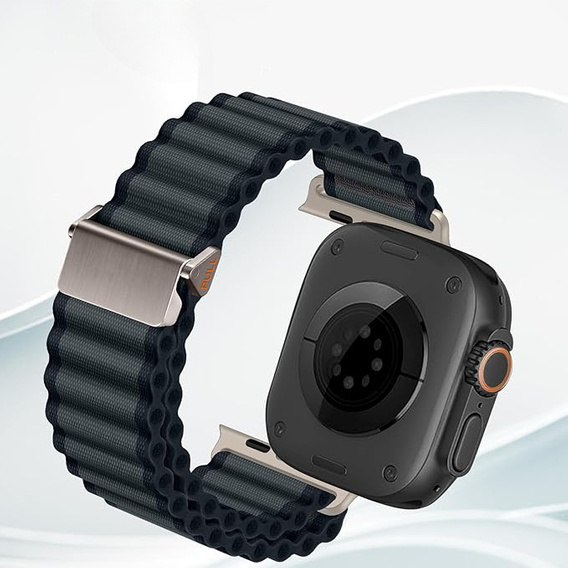 Pasek Nylonowy do Apple Watch 1/2/3/4/5/6/7/8/9/10/11/SE Ultra 1/2/3 42/44/45/46/49mm, Czarny