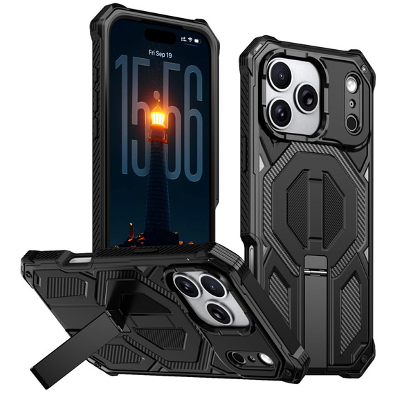 Etui ochronne do iPhone 17 Pro Max do MagSafe, z podstawką, czarne