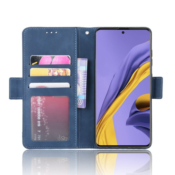 Etui z klapką do Samsung Galaxy A51, Card Slot, niebieskie