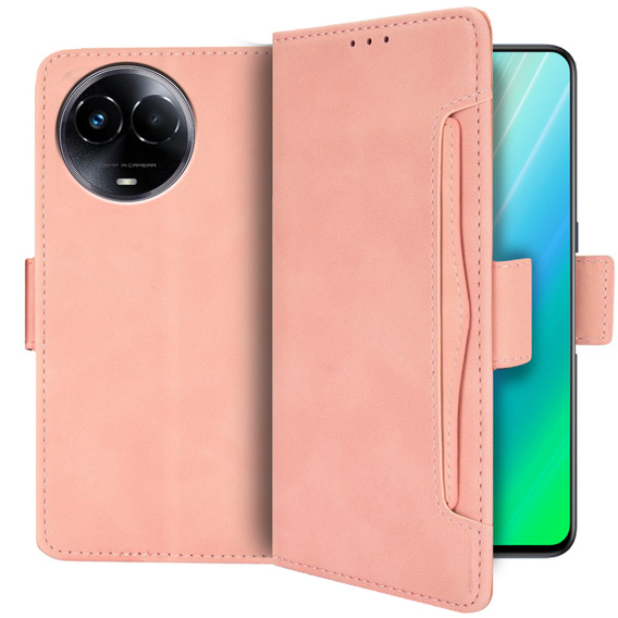 Etui z klapką do Realme 11 5G, Card Slot, różowe