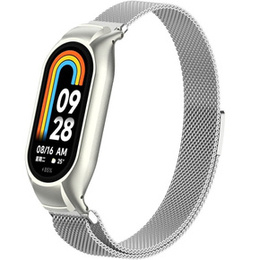 Pasek Bransoleta Milanese do Xiaomi Smart Band 10 / 9 / 8, Srebrny