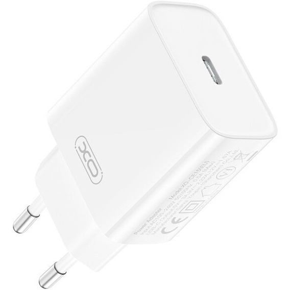 Ładowarka sieciowa XO CE10 65W, USB-C, biała