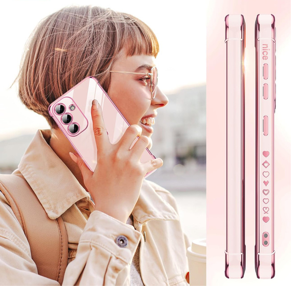 Etui do Samsung Galaxy S25 FE, Electro heart, różowe rose gold