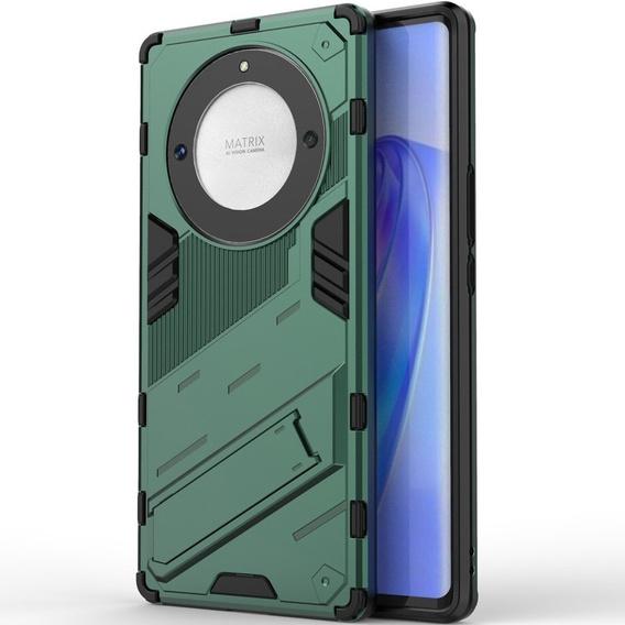 Etui do Honor Magic 5 Lite, Military kickstand, zielone