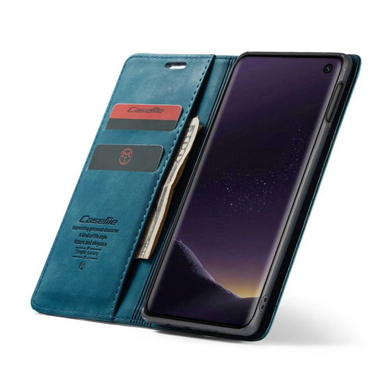 Etui CASEME do Samsung Galaxy S10E, Leather Wallet Case, niebieskie