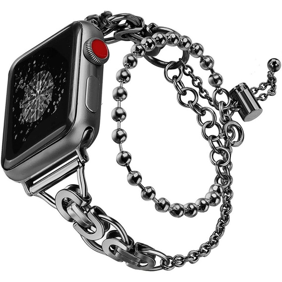 Kobieca bransoleta do Apple Watch 1/2/3/4/5/6/7/8/9/SE 38/40/41mm, Czarna