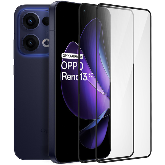 2x Szkło Hartowane do Oppo Reno 13, ERBORD 3D pełne, szybka na cały ekran