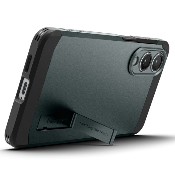 Etui Spigen do Samsung Galaxy S25 Edge, Tough Armor MagSafe, zielone + Szkło Hartowane 9H