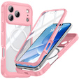 Etui do iPhone 17 Pro Max, Shockproof, ze szkłem, do MagSafe, różowe