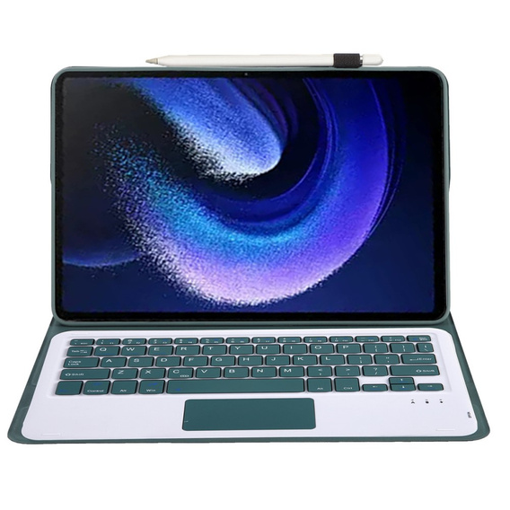 Etui z klawiaturą do Xiaomi Pad 6 / 6 Pro, Touchpad, zielone