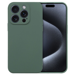 Etui do iPhone 15 Pro Max, Silicone Lite, ciemnozielone