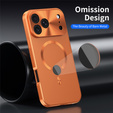 Etui do iPhone 17 Pro Max, ze szkłem prywatyzującym, do MagSafe – pomarańczowe