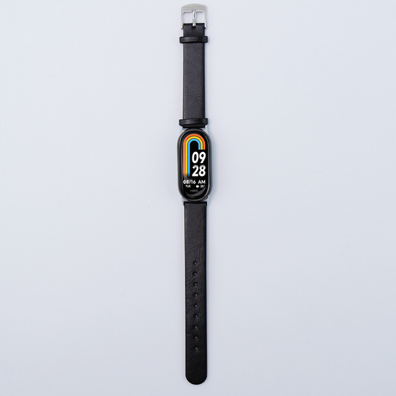 Pasek Skórzany do Xiaomi Smart Band 10 / 9 / 8, Czarny