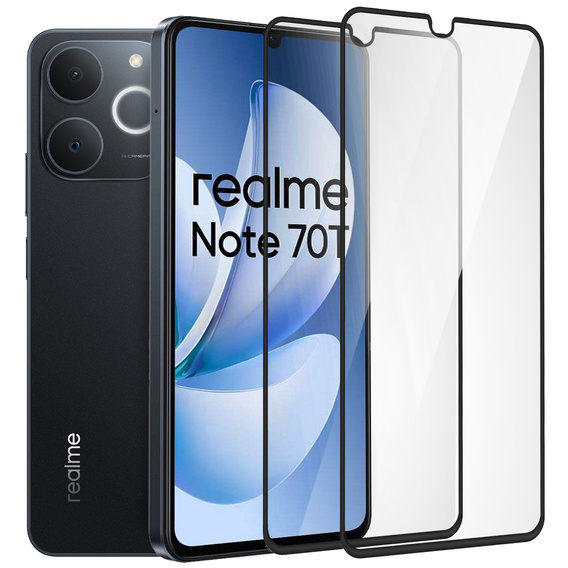 2x Szkło Hartowane do Realme Note 70T 4G, ERBORD 3D pełne, szybka na cały ekran