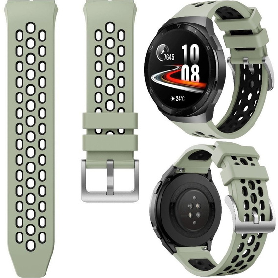 Pasek silikonowy do Huawei Watch GT 2e, Zielony / Czarny