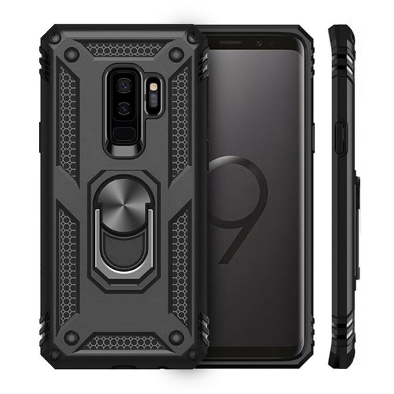 Etui pancerne do Samsung Galaxy S9+ Plus, Nox Case Ring, czarne