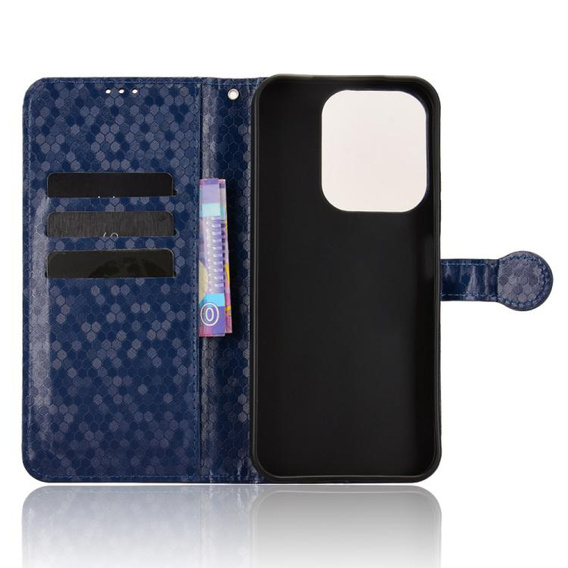 Etui z klapką do Xiaomi Redmi 15C 4G/LTE, Wallet Rhombus, niebieskie