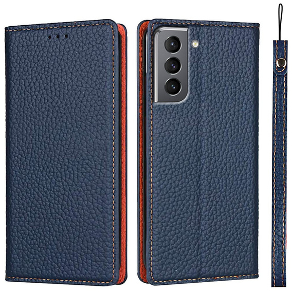 Skórzane etui do Samsung Galaxy S22, ERBORD Grain Leather, granatowe