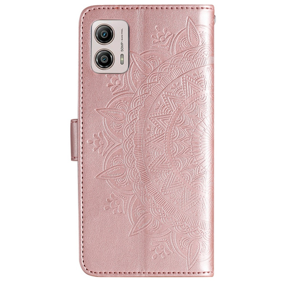 Etui z klapką do Motorola Moto G53 5G, Mandala, różowe rose gold