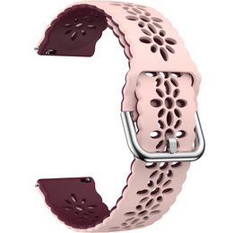 Pasek Silikonowy Uniwersalny 20mm, Różowy / Bordowy