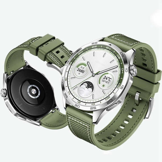 Pasek silikonowo nylonowy Uniwersalny 22mm, Zielony