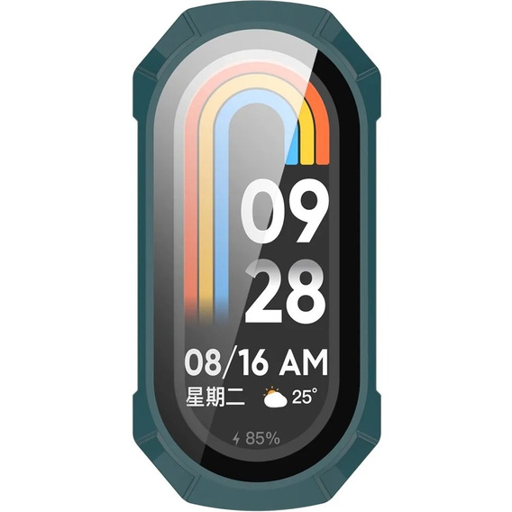 2w1 Etui + Szkło Hartowane do Xiaomi Smart Band 10 / 9 / 8, Zielone