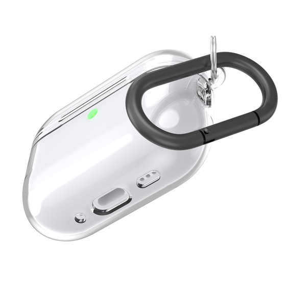 Etui silikonowe do AirPods Pro 3 z karabińczykiem, przezroczyste