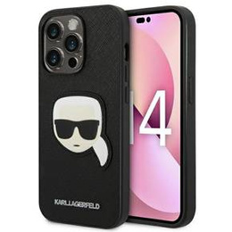 Etui Karl Lagerfeld do iPhone 14 Pro Max, Saffiano Karl's Head Patch, czarne