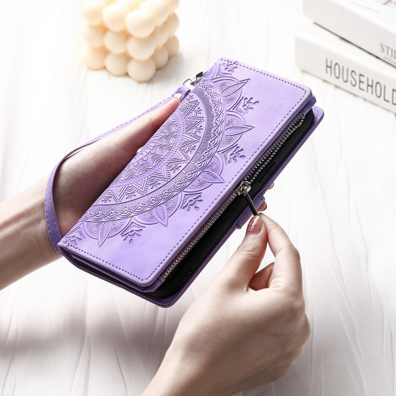 Etui z klapką do Xiaomi Redmi Note 13 Pro 4G / Xiaomi Redmi Note 14S / Xiaomi Poco M6 Pro 4G, Mandala, fioletowe