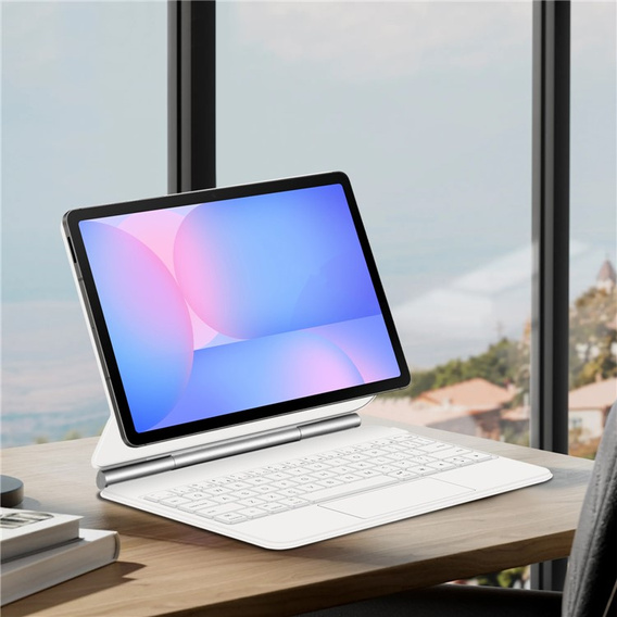 Etui z klawiaturą do Samsung Galaxy Tab S10 FE Magnetic Keyboard Touchpad - białe