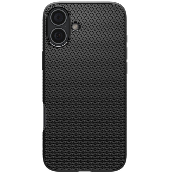 Etui Spigen do iPhone 16, Liquid Air, czarne + Szkło Hartowane 9H