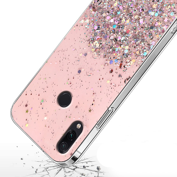 Etui do Xiaomi Redmi Note 7, Glittery, różowe