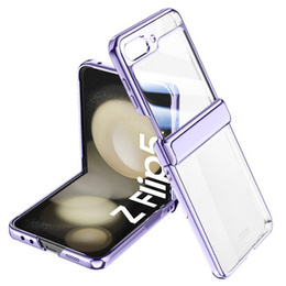 Etui ze szkłem do Samsung Galaxy Z Flip5 5G, PC Case, Fioletowe