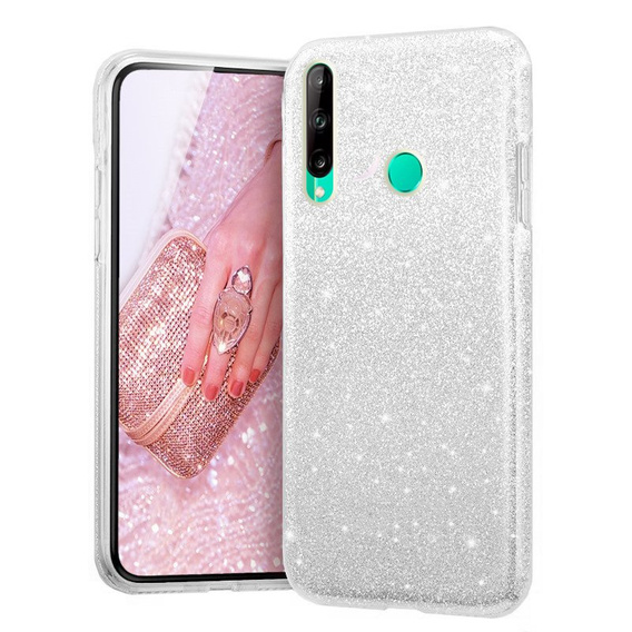 Etui do Huawei P40 Lite E, Glitter Case, Srebrne