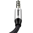 Kabel audio mini jack 3,5mm AUX Baseus Yiven 1m - czarno-srebrny