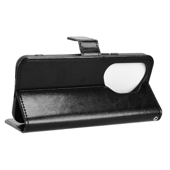 Etui z klapką do Honor 400 Pro 5G, Crazy Horse Wallet, czarne