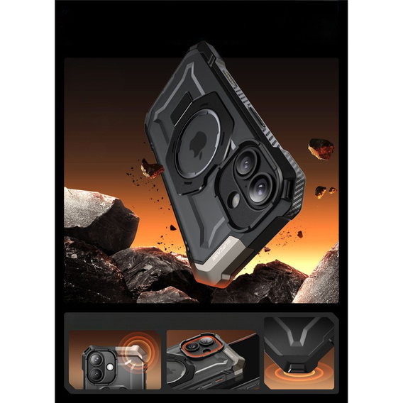 Etui Supcase do iPhone 17, Unicorn Beetle Grip Mag, Black