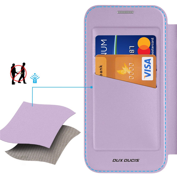 Etui z klapką Dux Ducis do iPhone 17, Skin X Pro, do MagSafe, fioletowe