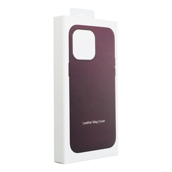 Etui Leather Mag Cover do iPhone 14 Plus, Ciemnofioletowy