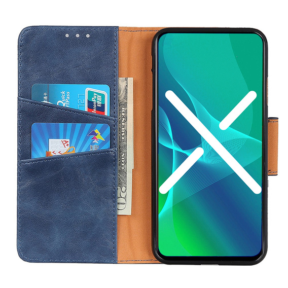 Skórzane Etui Wallet do Samsung Galaxy A22 5G, Blue