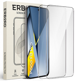 2x Szkło Hartowane do Xiaomi Poco F8 Pro, ERBORD 9H Hard Glass, szybka