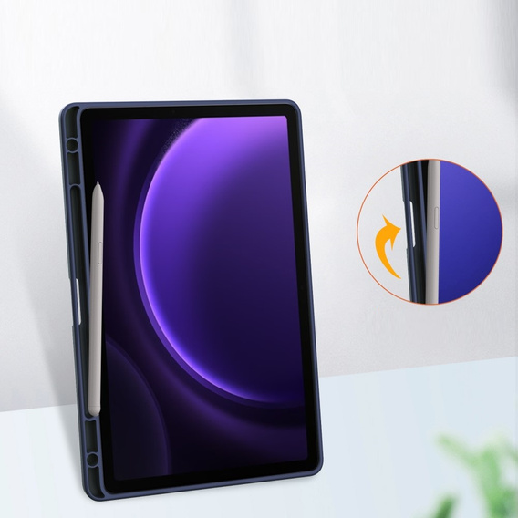 Etui do Samsung Galaxy Tab S9 FE / S10 FE, Smartcase Hybrid, z miejscem na rysik, granatowe