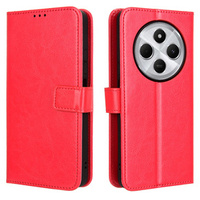 Etui z klapką do Xiaomi Redmi 14C / Xiaomi Poco C75, Crazy Horse Wallet, czerwone