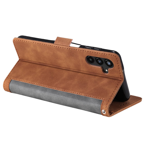 Etui do Samsung Galaxy A25 5G, Retro Wallet, brązowe / szare